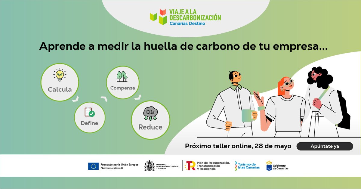 🔝¡Descubre una oportunidad única para impulsar tu negocio hacia un futuro más sostenible! 🌍 ✅Apúntate gratis a nuestro taller online sobre Descarbonización en el Sector Turístico. ✅Aprende estrategias clave para reducir la huella de carbono de tu empresa y destacarte en un