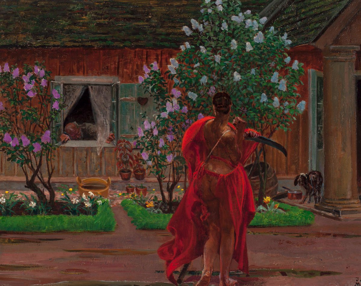 Jacek Malczewski - Thanatos (olej na płótnie, 45 x 57 cm), 1898-1899, Muzeum Narodowe w Warszawie. #PolishMastersofArt #JacekMalczewski