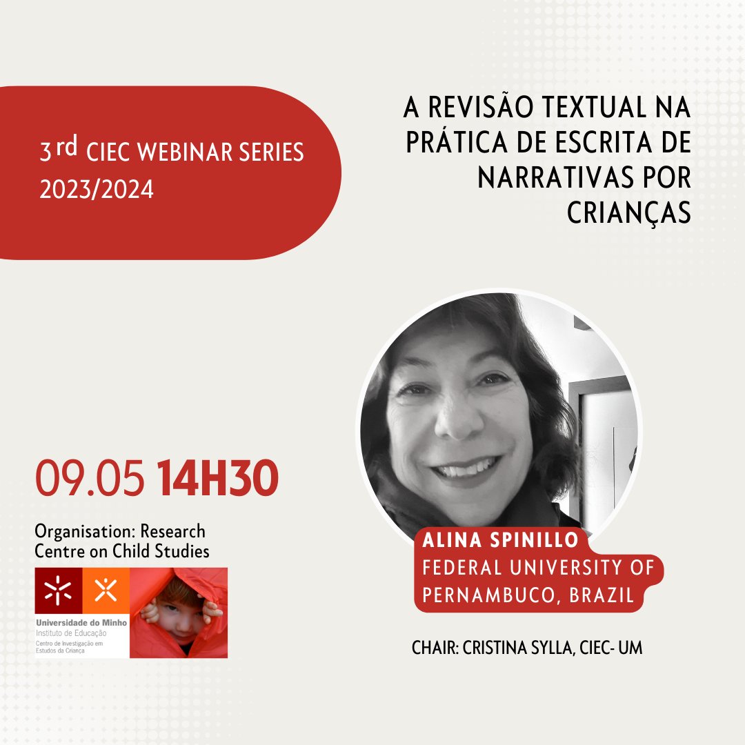 📲 As inscrições estão abertas aqui: forms.gle/juvXqJrhHhRGhv…
.
.
.
.
.
#ciec #webinar #evento #eventocientífico #revisãotextual #prática #escrita #narrativas #crianças