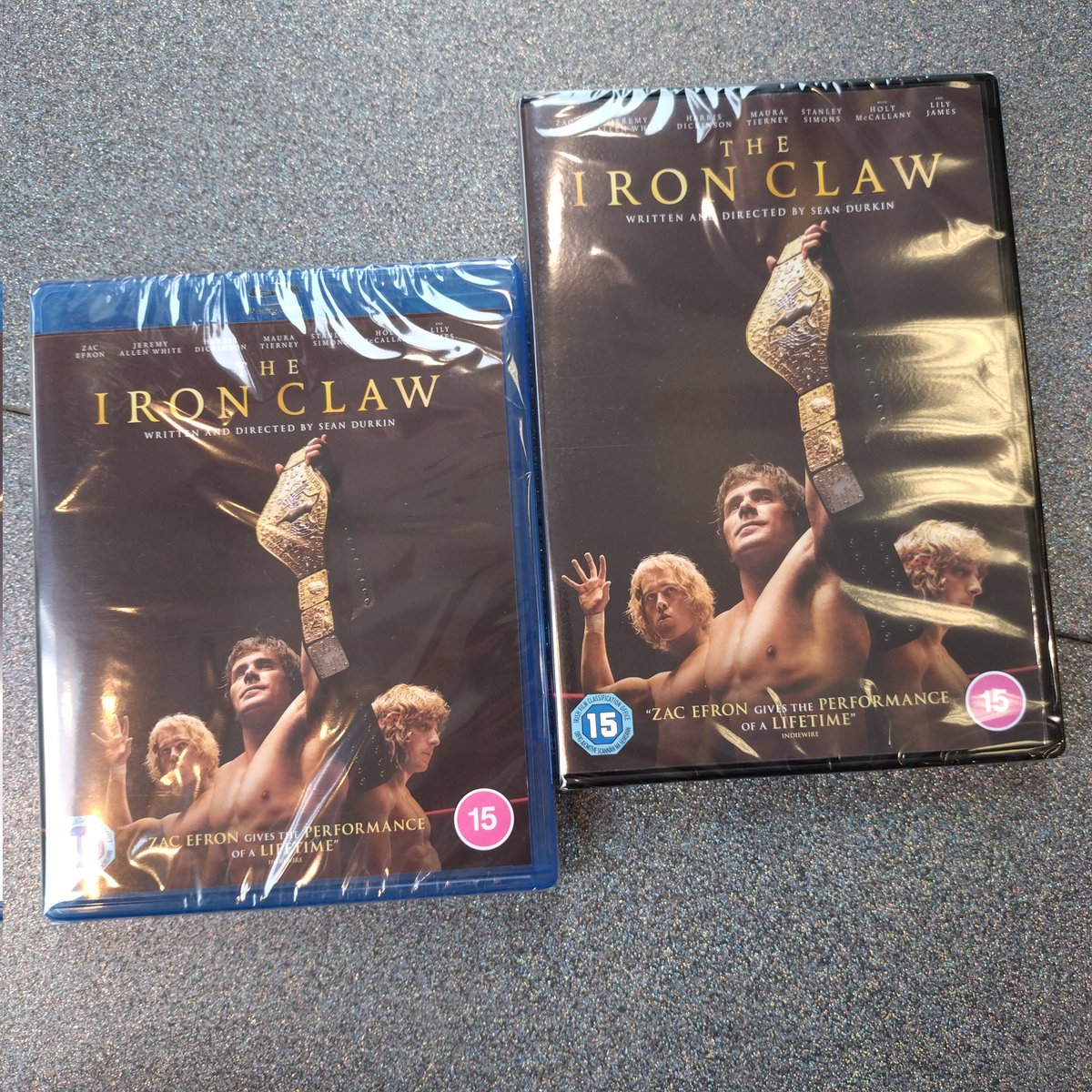 New in-store 🆕 #TheIronClaw has hit the shelves 💪 The acclaimed movie from Sean Durkin chroncling the true-story of professional wrestling's #VonErich Brothers, is available now on Blu-Ray & DVD! #NewRelease