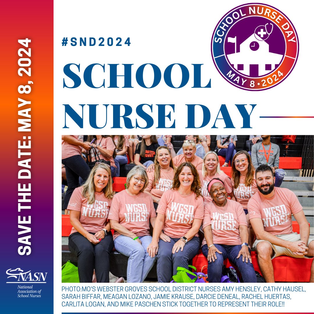 #SchoolNurses are the leaders who bridge health care and education. Celebrate #SND2024 on May 8! schoolnurseday.org
<a href="/WebsterGrovesSD/">Webster Groves School District</a> #celebrateschoolnurses #strongertogether #studenthealth #schoolhealth #schoolnursing