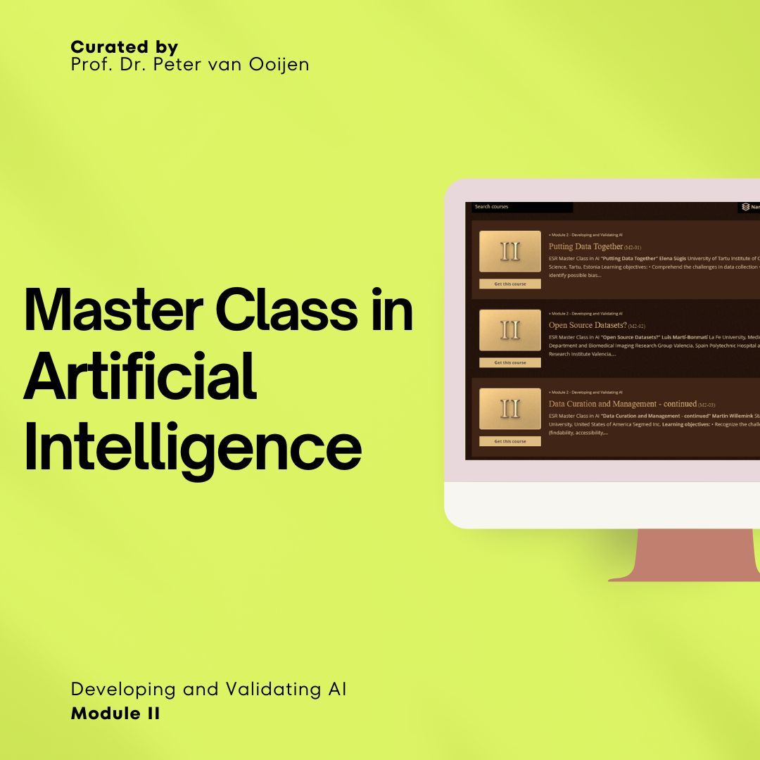 🚀Elevate your AI expertise with Module 2 of our Masterclass, curated by Prof. Dr. Peter van Ooijen! 🤖🌟 Get ready to dive deep into the art of developing and validating AI tools. Don't miss this golden opportunity to level up your AI game! 📚 buff.ly/49DODpw