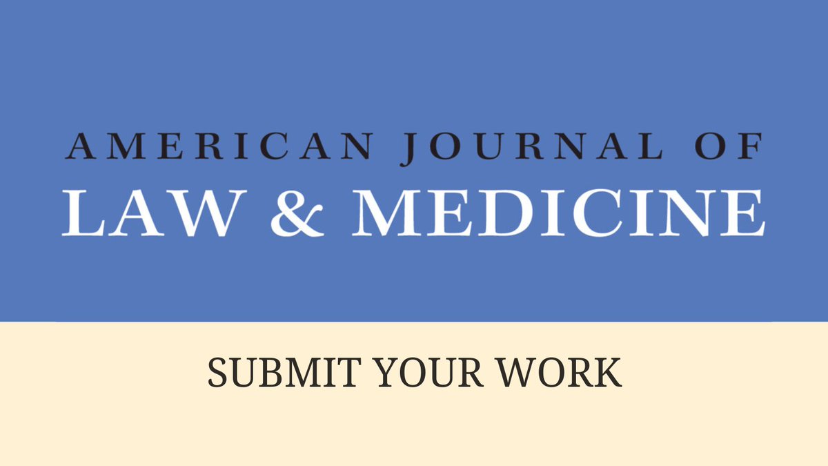 AJLM publishes on health law and policy; updates on significant legal decisions and developments affecting health care; legal, ethical and economic aspects of medical practice, education; book reviews and more. Considering submitting: cup.org/3SK4SLT @ASLMENews