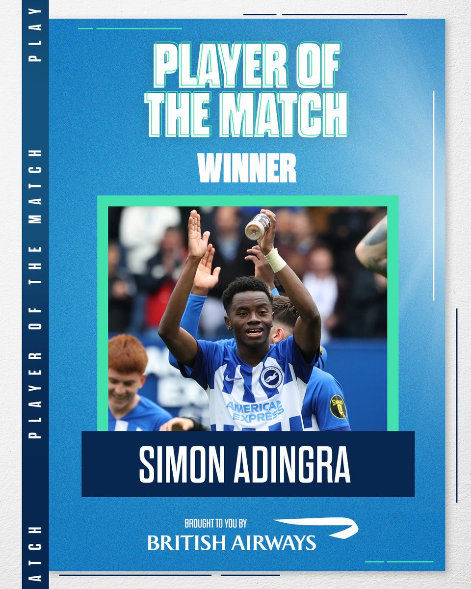 You voted Simon as our @British_Airways Player of the Match against Aston Villa! 🏆✨