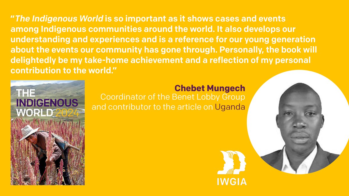 📢 Chebet Mungech is the Coordinator of the Benet Lobby Group, a local NGO that works with all Benet/Mosopishek, other Sabiny-speaking people and stakeholders. 👉 Read his contribution on the #IndigenousPeoples of #Uganda from The Indigenous World 2024: bit.ly/3JHJmkT