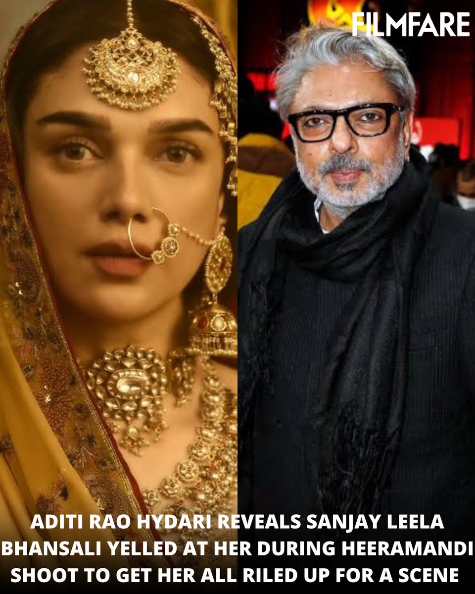 In an interview, #AditiRaoHydari recently revealed that #SanjayLeelaBhansali yelled at her during #Heeramandi’s shoot. He also wanted to get her riled up for a scene by not allowing her to have food.