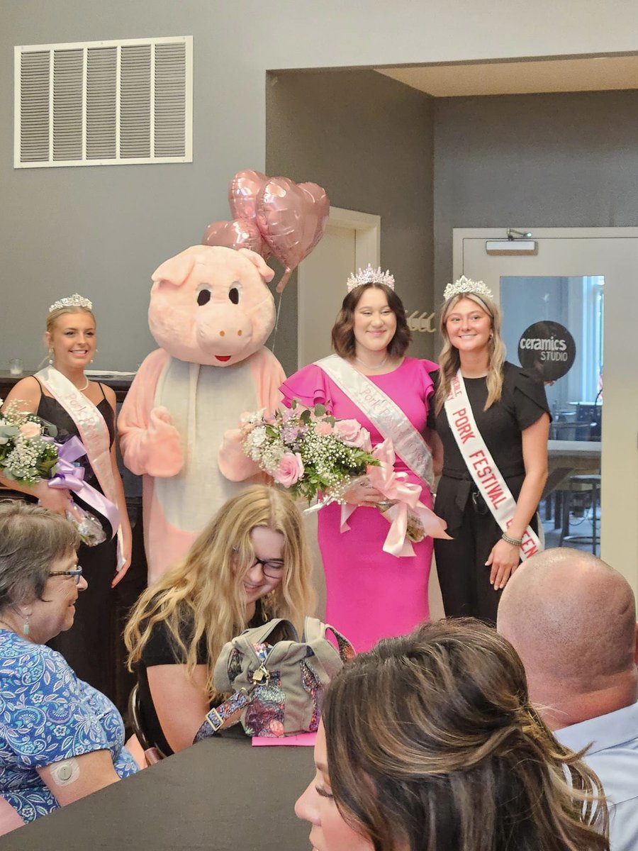 Allie Plaugher was named Preble County Pork Festival Queen yesterday. Karmen Huff is Princess.