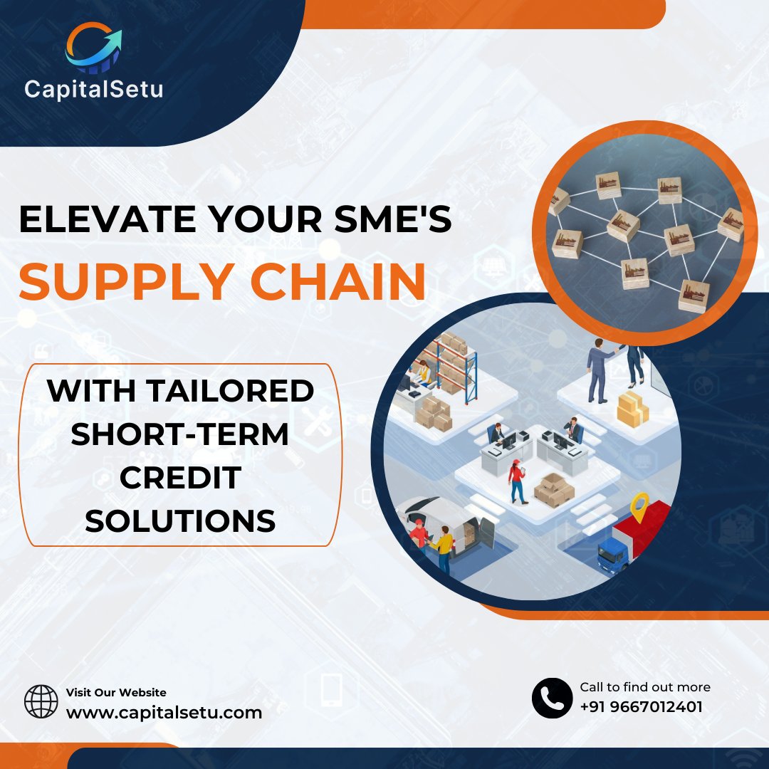 Are you a small or medium-sized business trying to manage your supply chain? Our specially tailored short-term credit solutions can help you grow and make your operations smoother.

#SME #sme #smefinance #smefinances #Capitalsetu #supplychains #supplychainsolutions #supplychain