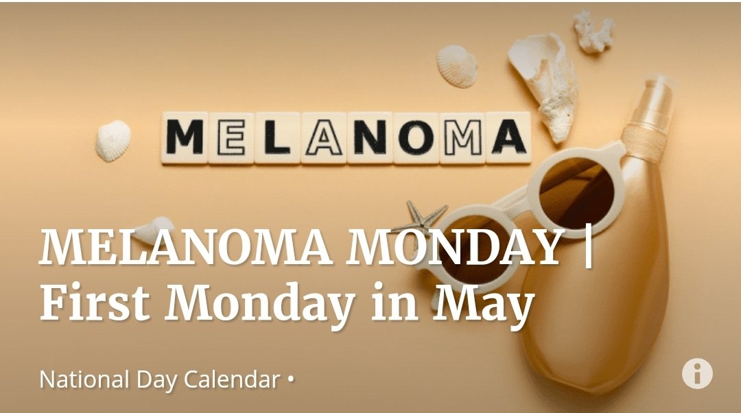 MELANOMA MONDAY is a part of National Melanoma Month. On the 1st Monday in May, we are raising awareness about skin cancer in hopes of reducing melanoma diagnosis.

#MELANOMAMONDAY

Melanoma is the deadliest form of skin cancer. I'm a survivor! 💪 😎