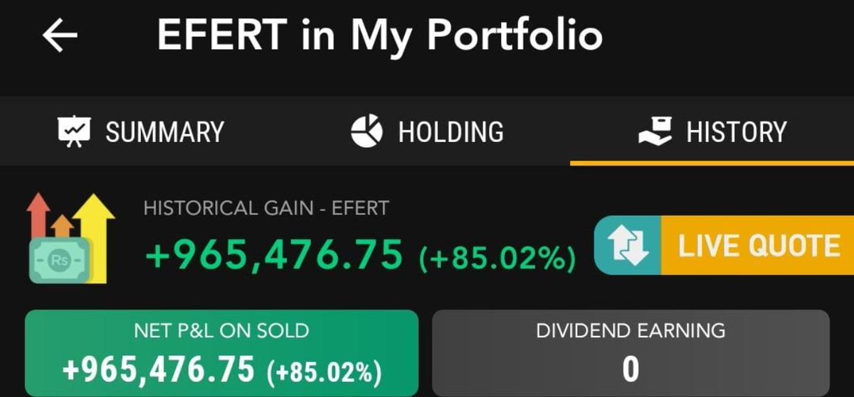 Portfolio update: 

Said goodbyes to the star of PSX i.e. $EFERT over last couple of trading sessions. 😟😟😟