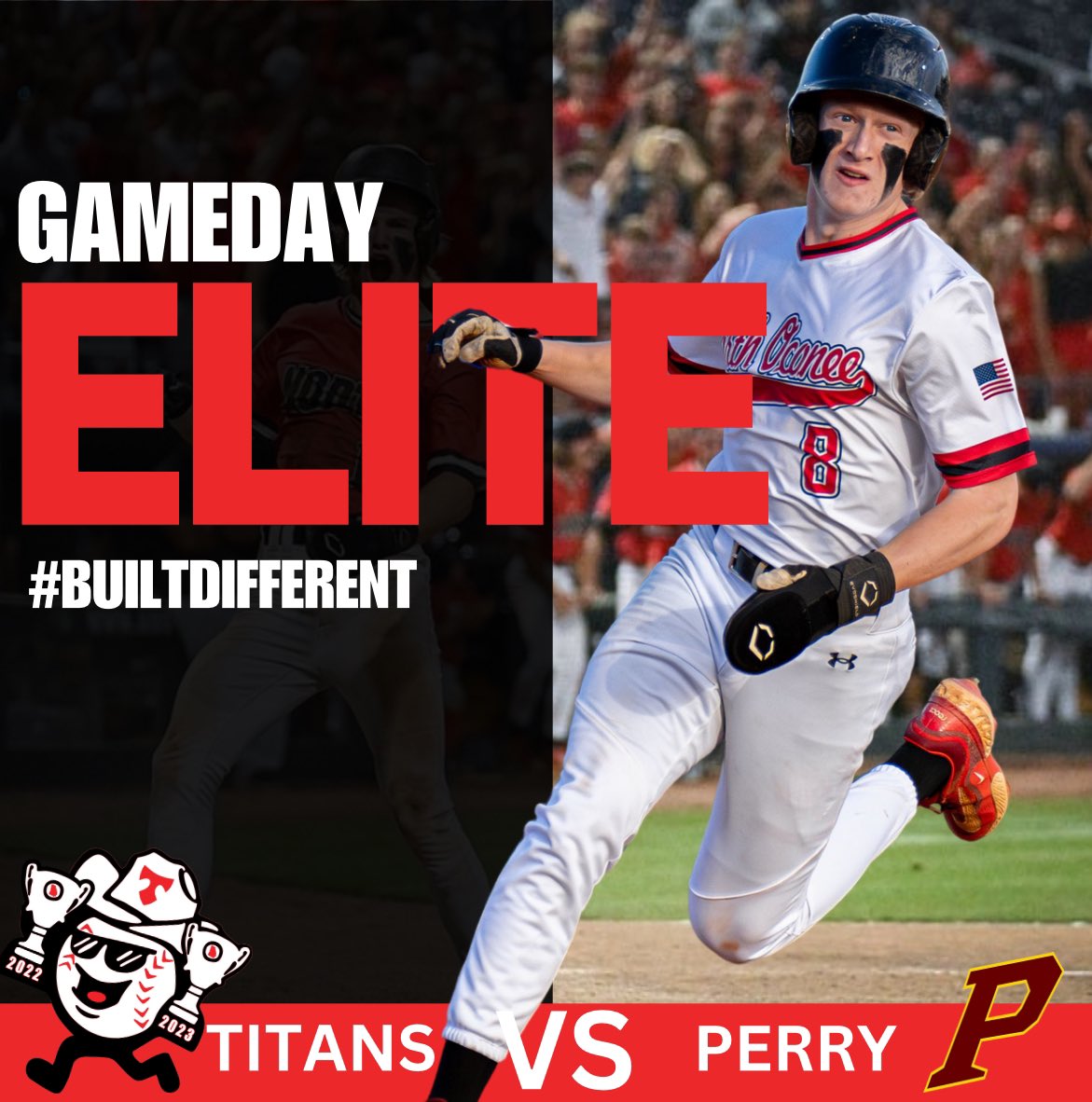 🔥⚾️ GAMEDAY….Titans hit the road for their Elite 8 Matchup🔥⚾️ 🆚 Perry 🏟️ AWAY 📆 May 6th ⏰ 4:00 PM & 7:00 PM 🎟️ GoFan 📸 Connor O’Mara - Sophomore @HomeGameHero #TEAM44 #OurBrand #BuiltDifferent