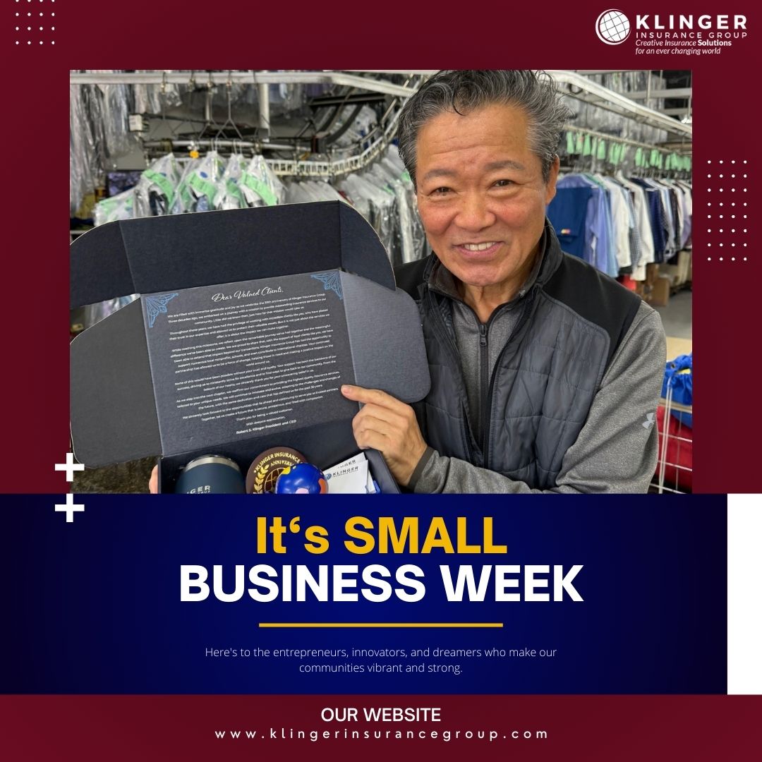 Join us in celebrating Small Business Week! 💼🌟 Small businesses are the heartbeat of our communities, and at Klinger Insurance Group, we're proud to be a part of that spirit. Let's support local and keep our communities thriving together! #SmallBusinessWeek #SupportLocal