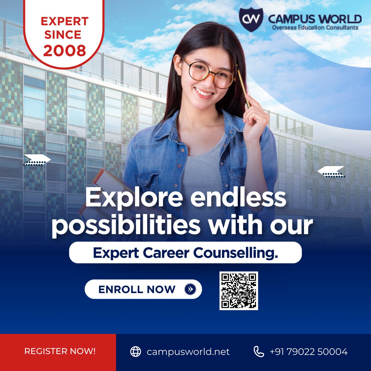 Embark on a journey of limitless potential with our expert career counseling services, brought to you by Campus World. 

Inquire for more at - campusworld.net
Book Appointment - 79022 50004
.
.
#careercounseling #campusworld