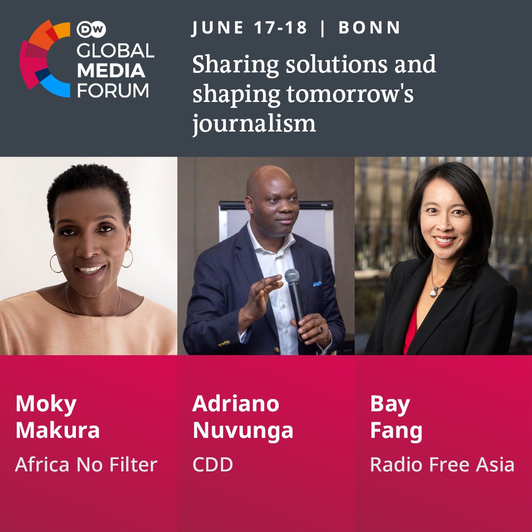 Covering elections, defining the new pillars of journalism and advocating for more citizen participation - these are just some of the topics experts such as @mokymakura, @adriano_nuvunga and @bayfang will be discussing at #GMF24. ➡️ Info & tickets: dw.com/gmf ⬅️