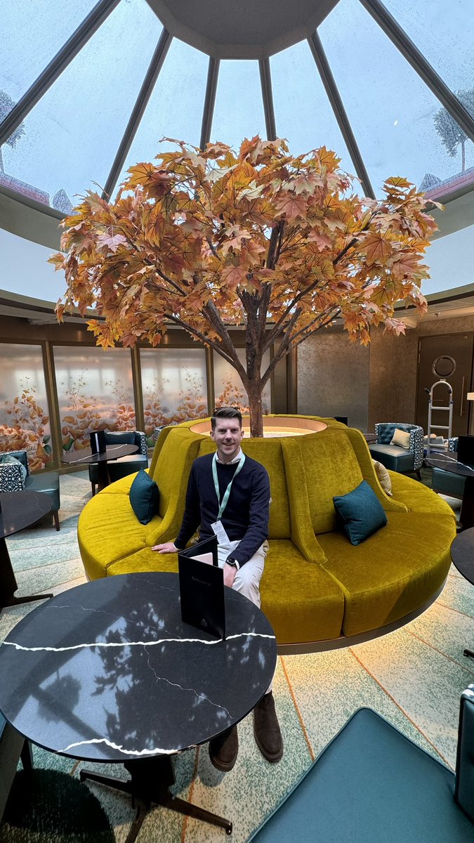 Relaxing in the Grills Lounge. The tree located in the centre of the lounge under the glass roof is beautiful. 

#PressTrip #CunardQueenAnne #CUN4RD @cunardline