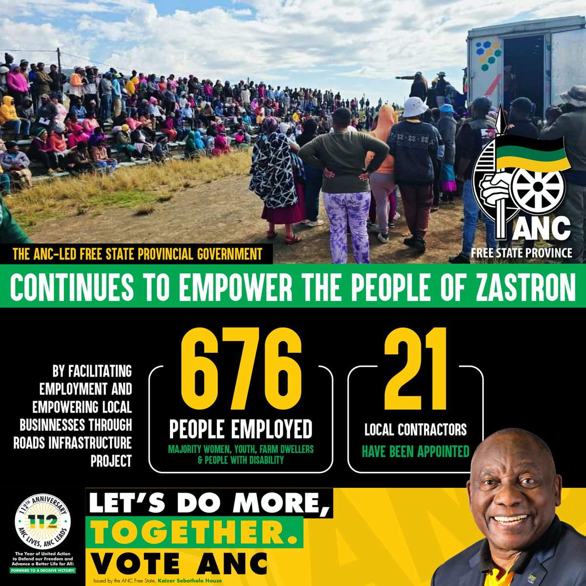 The ANC remains committed & resolute to pursue the transformation agenda in order to build a better life for all, leaving no one behind.
#VOTEANC2024 
#LetsDoMoreTogether 
#VoteANC 

#firstballotvoteanc 
#secondballotvoteanc 
#thirdballotvoteanc