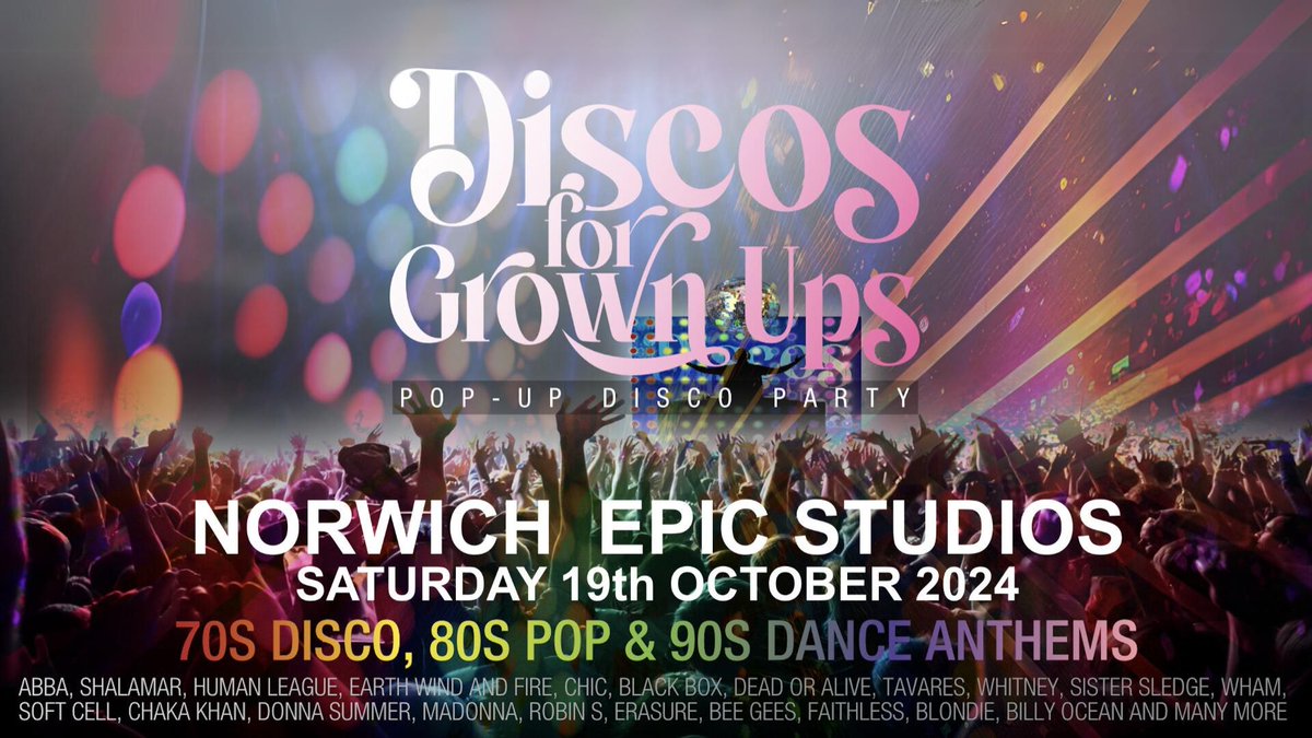 📣 JUST ANNOUNCED: After April's sell-out event, Discos For Grown Ups returns to Norwich this October Book now 🎫 ow.ly/E9CO50RtzaX