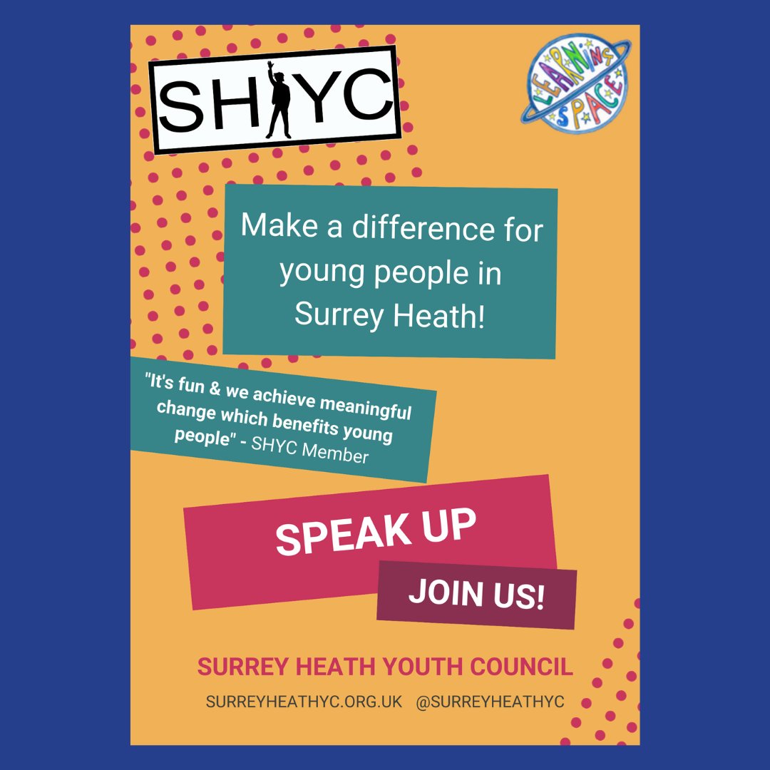 Are you a young person who wants to make a difference? Surrey Heath Youth Council is the voice of young people in Surrey Heath. They are seeking new members aged 11-18 who live or go to school in the Surrey Heath borough. More here surreyheathyc.org.uk