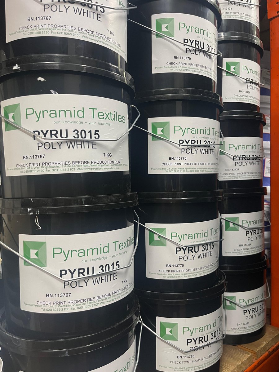 Pyramid Poly White is designed for maximum opacity on bleed resistance poly/cotton fabrics

pyramidscreenproducts.co.uk/pyramid-poly-w…

 #ScreenPrinting #TextilePrinting #PolyCotton #FabricPrinting #InkTech #PrintLife #PrintShop #Printmaking #InkMaster #PrintTips