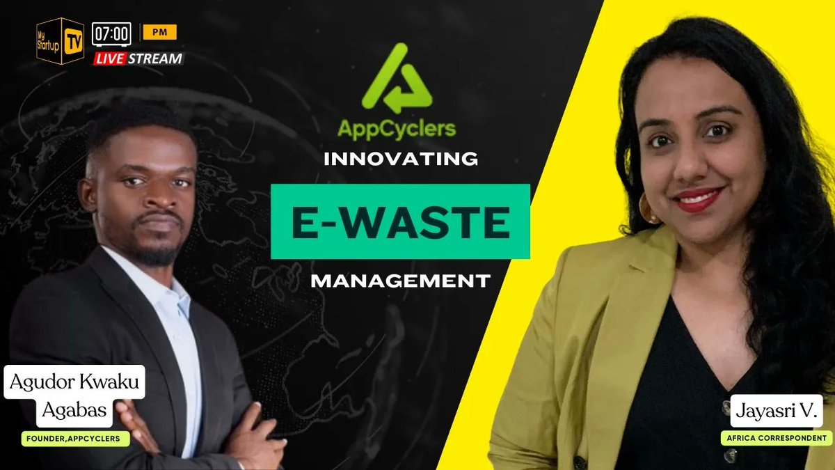 E-Waste Innovation: Ghanaian Startup's Journey & Indian Collaboration Watch the video on our web tv: youtu.be/I8gVIU12PTc @Jayasritweets @kwakuAgabas @AppCyclers @majsunilshetty @mystartuptvin #GhanaStartup #EWasteManagement #Sustainability @techinnovation