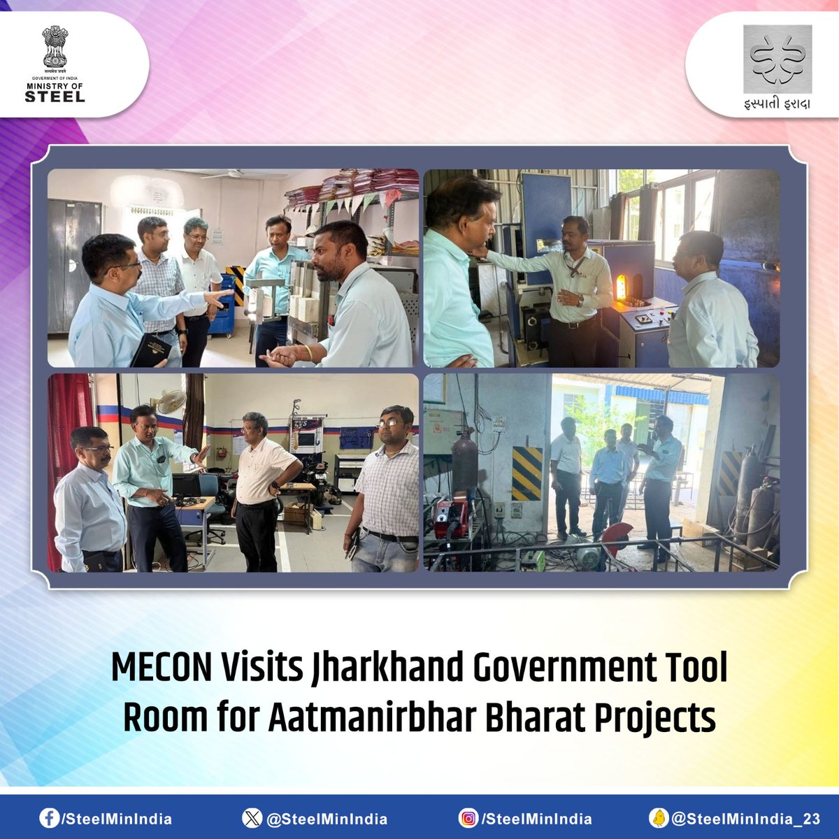 #MECON collaborates with Jharkhand Government Tool Room to assess capabilities for manufacturing critical components & refractory testing, aligning with #AatmanirbharBharat. Expanding horizons through consultancy services. #SelfReliantIndia #Manufacturing