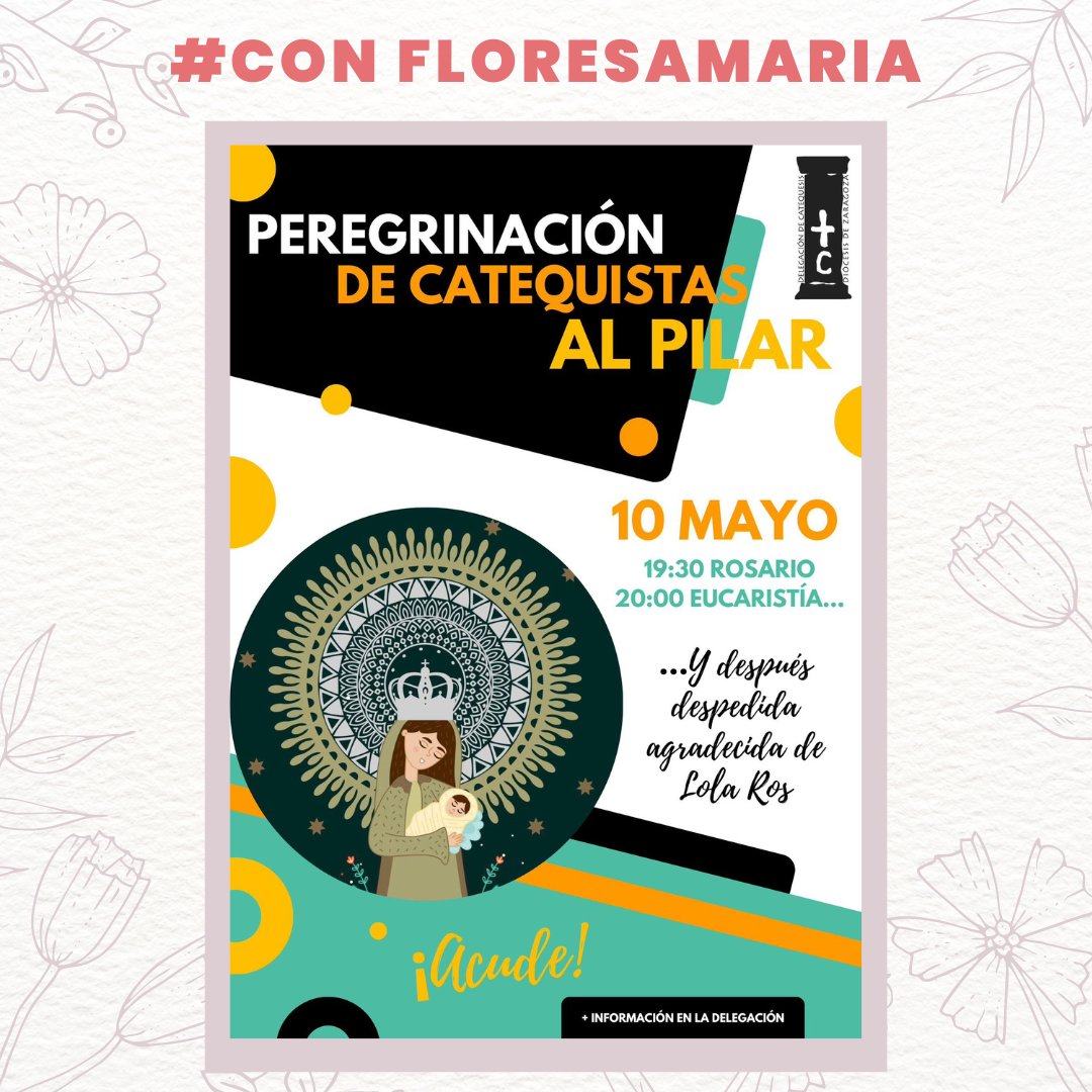 Diócesis de Zaragoza (@archizaragoza) on Twitter photo Si todavía no sabes qué romería vas a hacer este mes de mayo, la Vicaría I y <a href="/catezaragoza/">Catequesis Zaragoza</a> te invitan a unirte a las que han organizado.
#ConfloresaMaría Si todavía no sabes qué romería vas a hacer este mes de mayo, la Vicaría I y <a href="/catezaragoza/">Catequesis Zaragoza</a> te invitan a unirte a las que han organizado.
#ConfloresaMaría