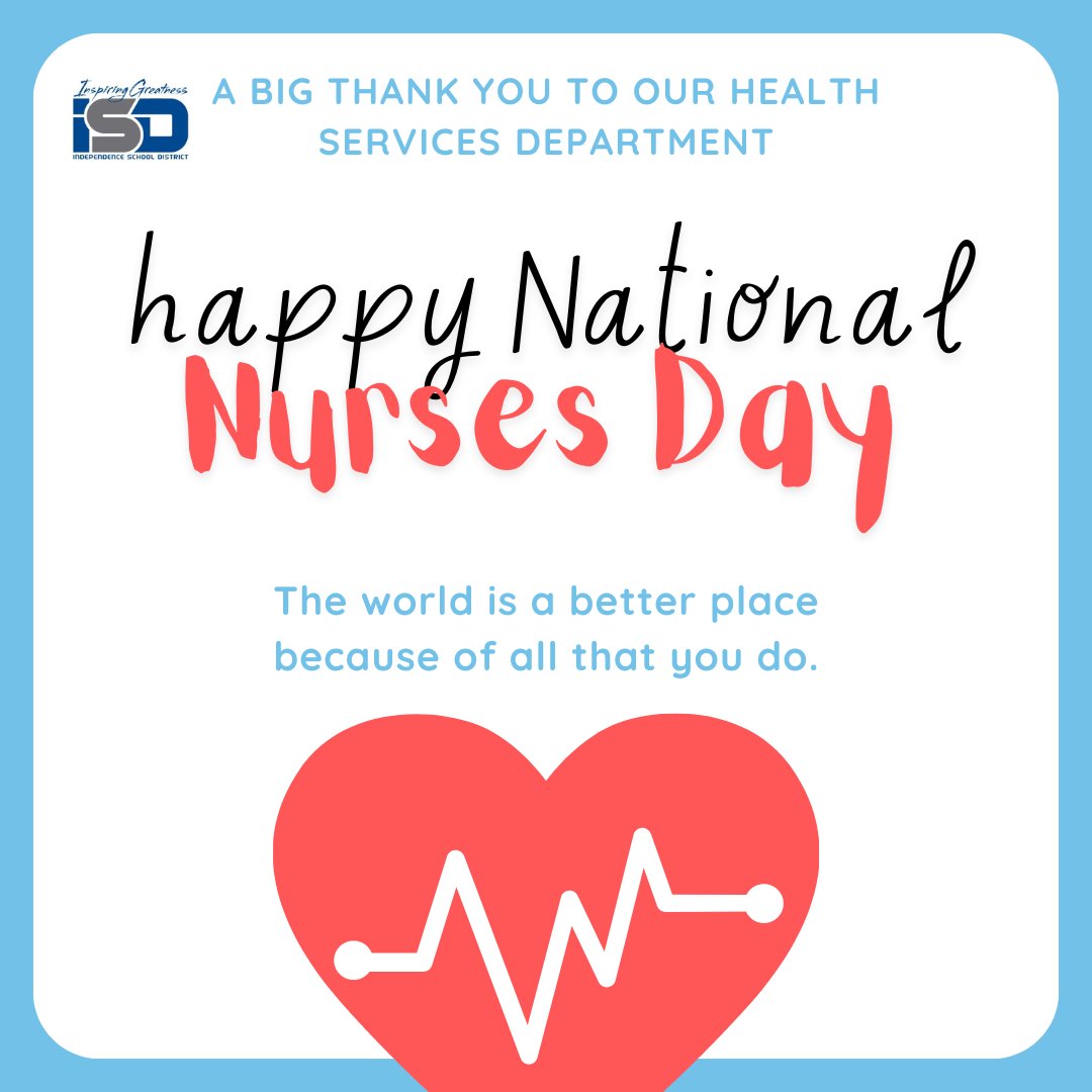 We are shouting out to our health department for their exceptional care and kindness toward our students and staff.  You make the difference and we appreciate you! #isdstrong