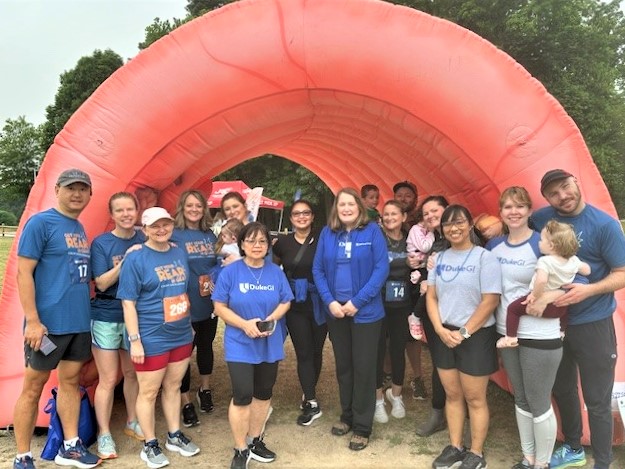 Team Duke GI is proud to be a sponsor and honored to have participated in the 2024 #GetYourRearinGear 5K walk/run with @ColonCancerCoal on Saturday! Join the fight to end colon cancer! #strongertogether #coloncancer