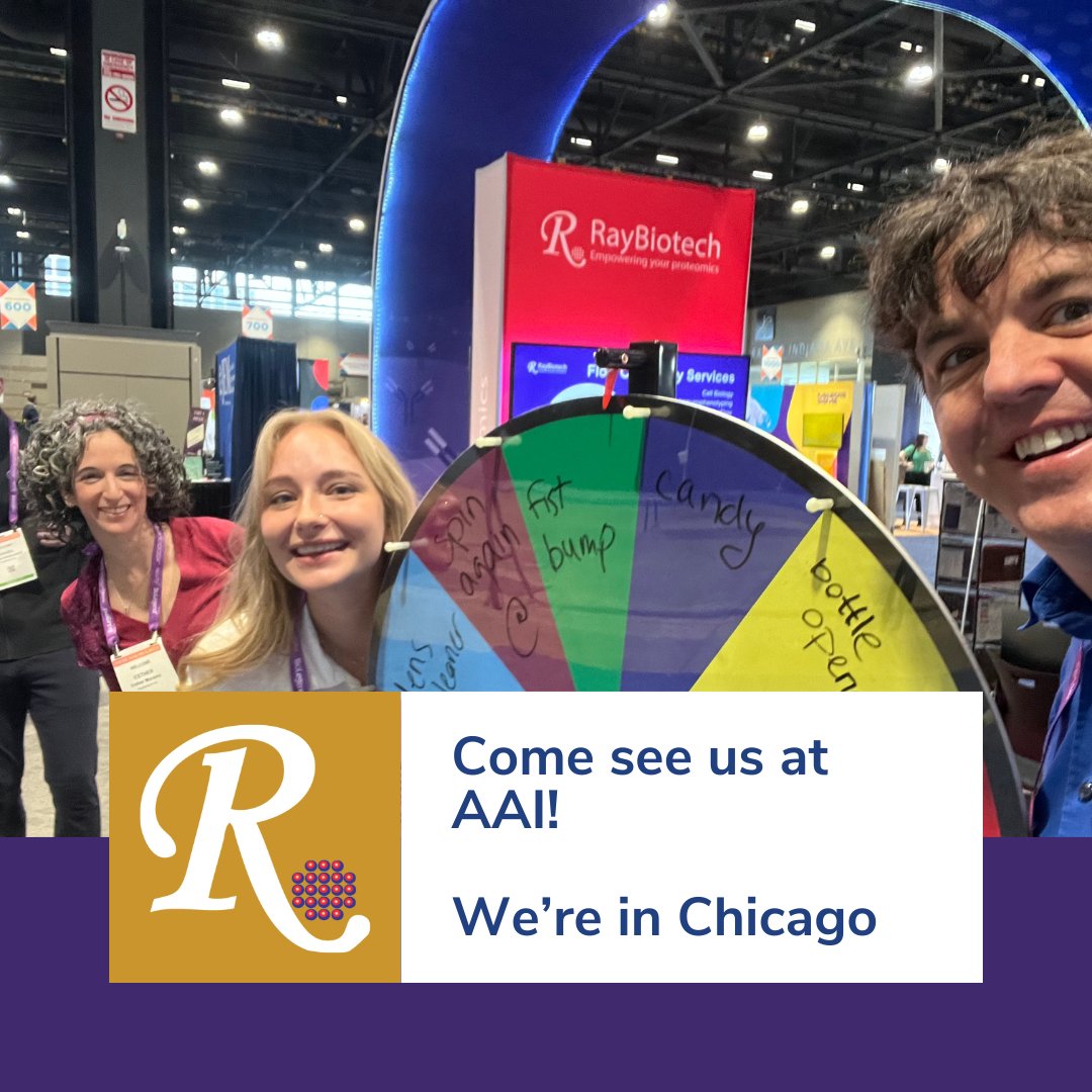 Come spin the wheel and get a free T-Shirt at AAI!
raybiotech.com