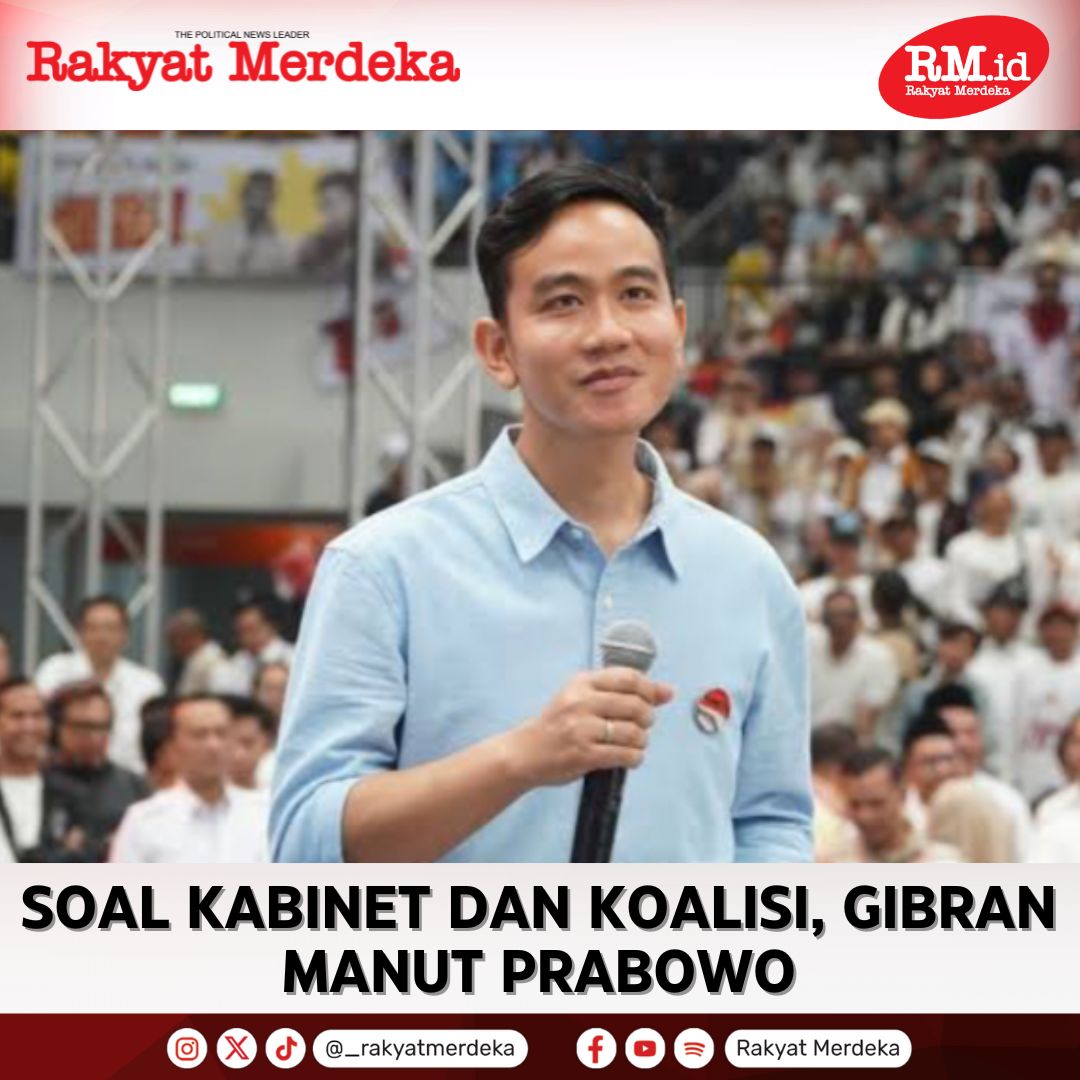 Wakil Presiden terpilih, Gibran Rakabuming Raka menyerahkan, sepenuhnya urusan penyusunan kabinet dan pembentukan koalisi ke Prabowo Subianto. Gibran mengaku, manut dengan apa pun keputusan dari Prabowo sebagai presiden terpilih. #gibran #PrabowoGibran