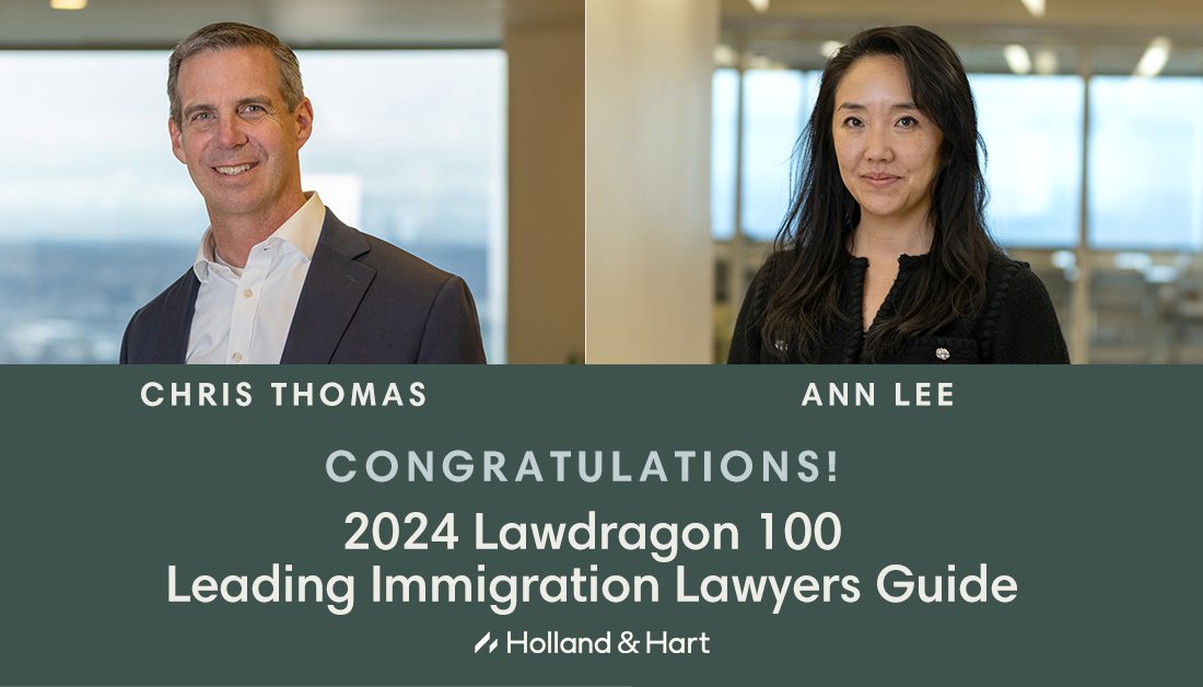 Congratulations to #ImmigrationLaw partners Chris Thomas and Ann Lee for being recognized in the 2024 @Lawdragon_news 100 Leading Immigration Lawyers Guide! View the full list of honorees here: lawdragon.com/guides/2024-05…