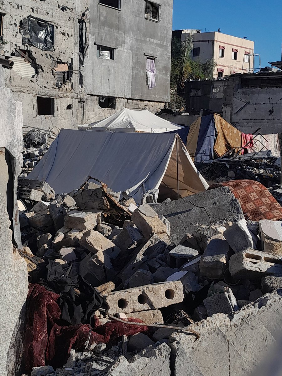 Here I live after my home in Gaza was destroyed