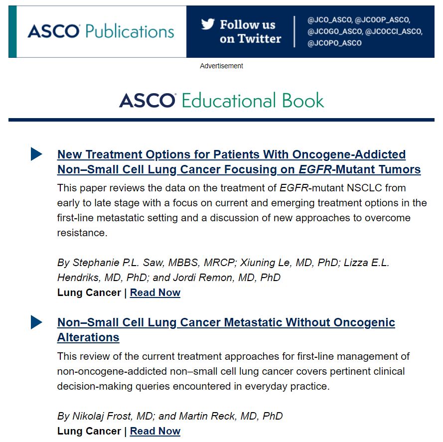 ⏰NOW OUT‼️ #ASCO24🔥Educational Book #LCSM ✅New Tx Options for Oncogene-Addicted NSCLC Focusing on EGFR-Mutant Tumors 🎙️@stephanieplsaw @LeXiuning @HendriksLizza @JordiRemon ✅NSCLC Metastatic Without Oncogenic Alterations 🎙️Dr. Nikolaj Frost @MartinReck2 @OncoAlert @ASCO
