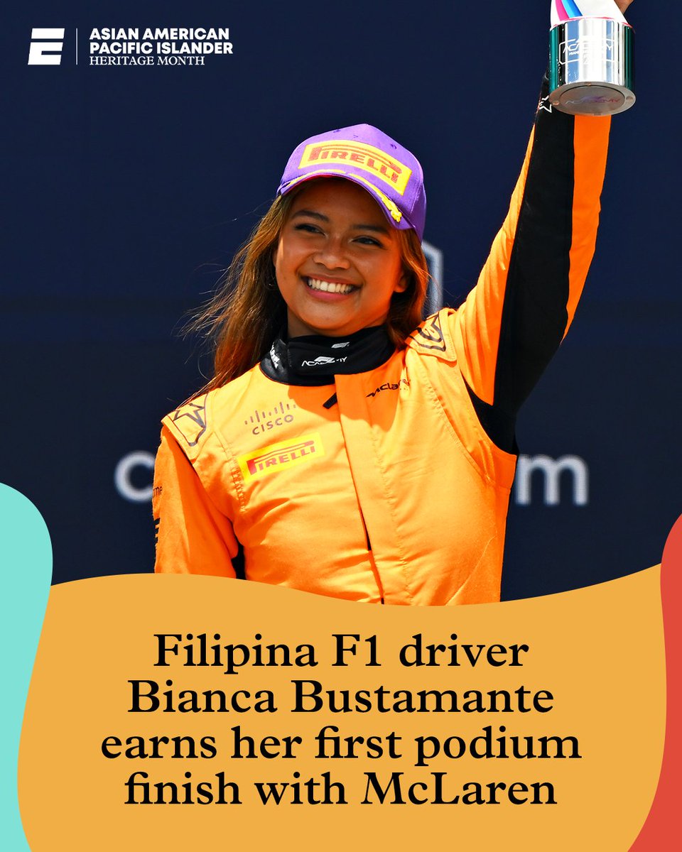 Bianca Bustamante's first podium of the season coincided with fellow McLaren driver Lando Norris’ first-ever win in Formula One 👏 @racerbia