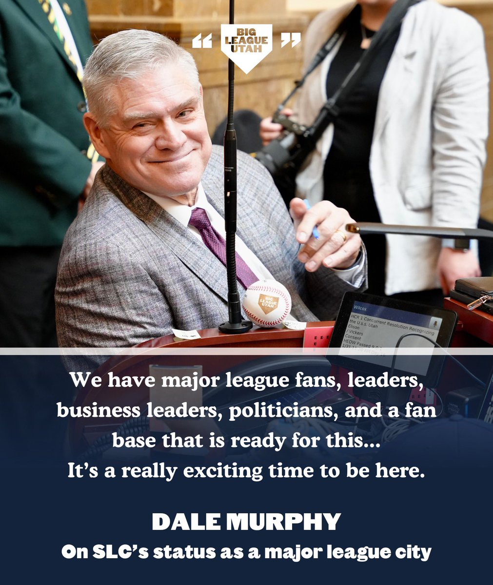 Last week, Dale Murphy joined the Bill Riley Show on ESPN 700, where he expressed his enthusiasm about Salt Lake City’s emergence as a major league city. ⚾️🏔️ Check out the full segment with @espn700bill ⤵️ espn700sports.com/news/dale-murp…