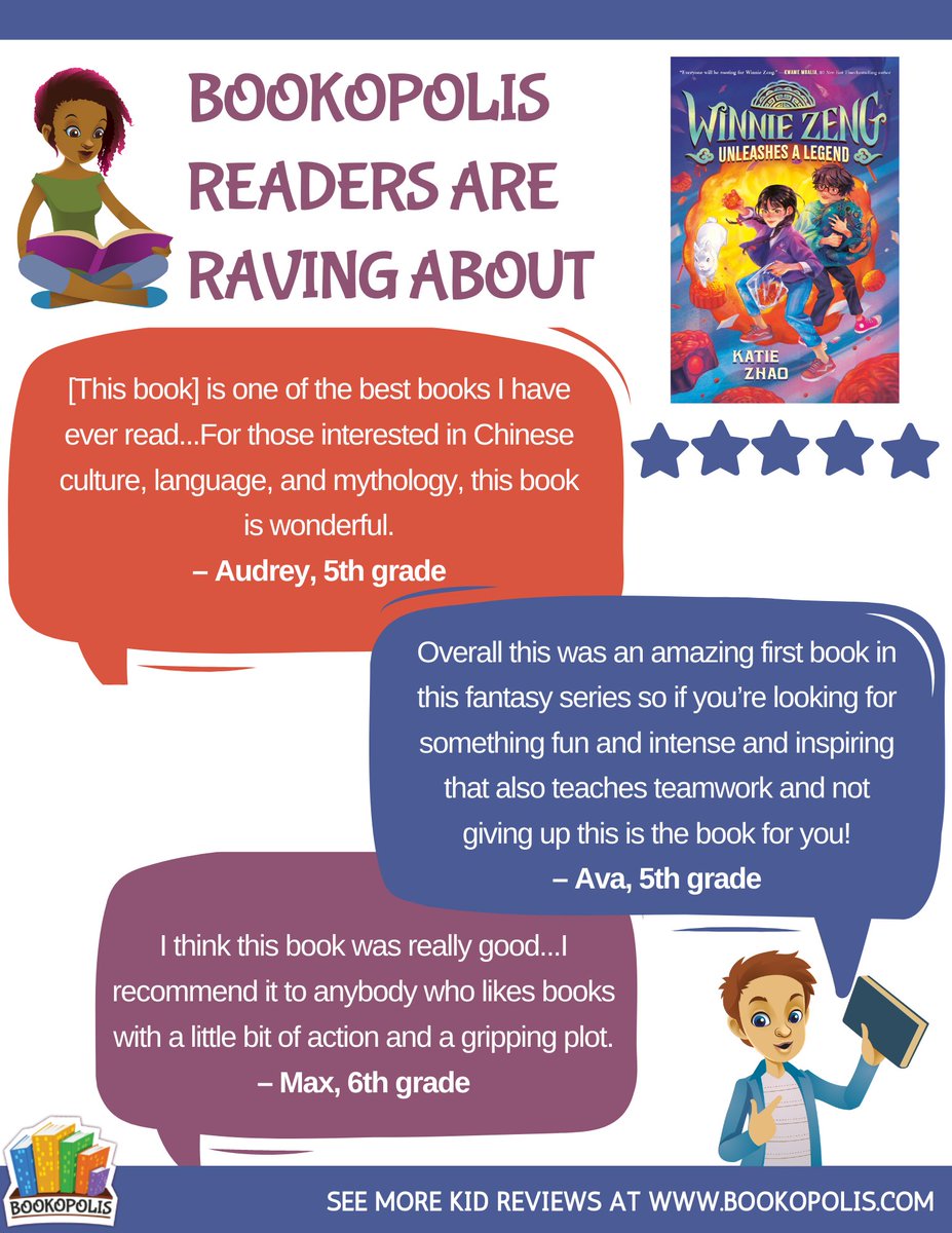 Want your kids to read more? Let them explore reviews written by other kids. Here are reviews of a fantasy adventure series - WINNIE ZENG by @ktzhaoauthor - that Bookopolis readers are loving. It's a great one for 4th-8th graders who love books like HARRY POTTER or PERCY JACKSON