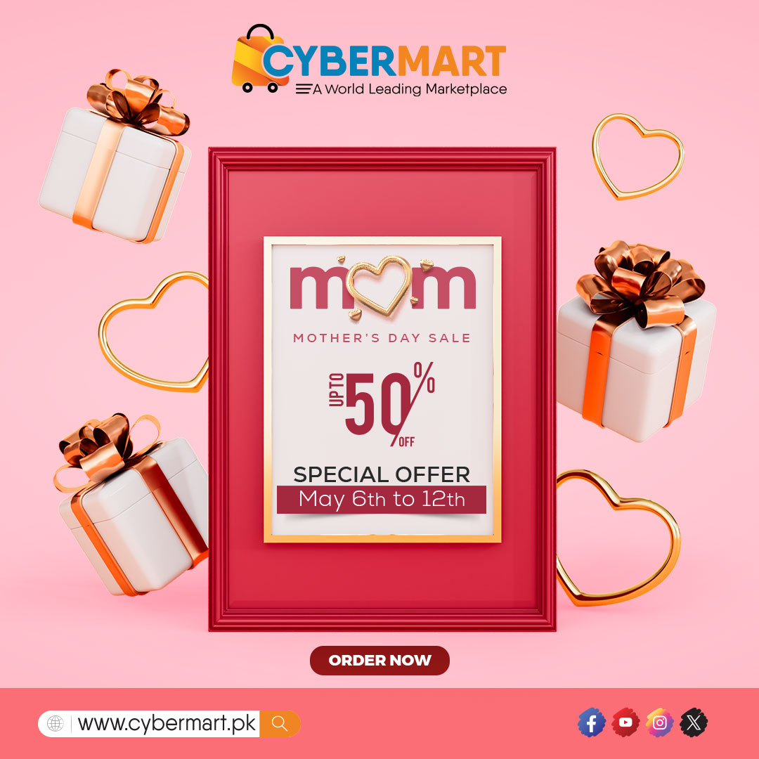 Mother's Day Sale is Live Now! Enjoy Up to 50% off & Treat her to something special.

Shop now: cybermart.pk/campaign-page/…

#cybermartPK #onlineshopping #deals #discounts #shoppingonline #electronics #fashion #homeappliances #gadgets #tech #sale #MothersDay #gifts #savings