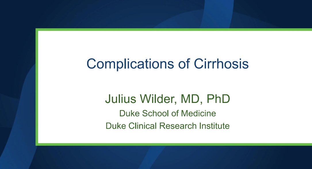 Don’t miss out on Dr. Julius Wilder's important updates on Complications of Cirrhosis. View the webcast! vimeo.com/829920044/6054…
