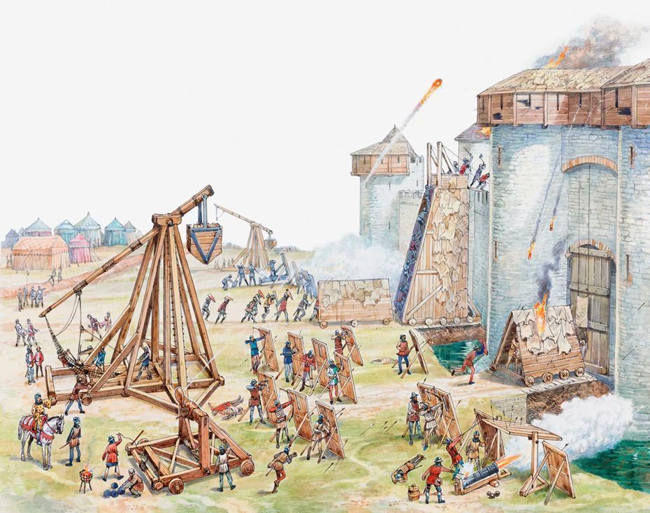 Siege weapons were some of the most impressive technologies of the medieval world. 

Here's how they worked🧵(thread)