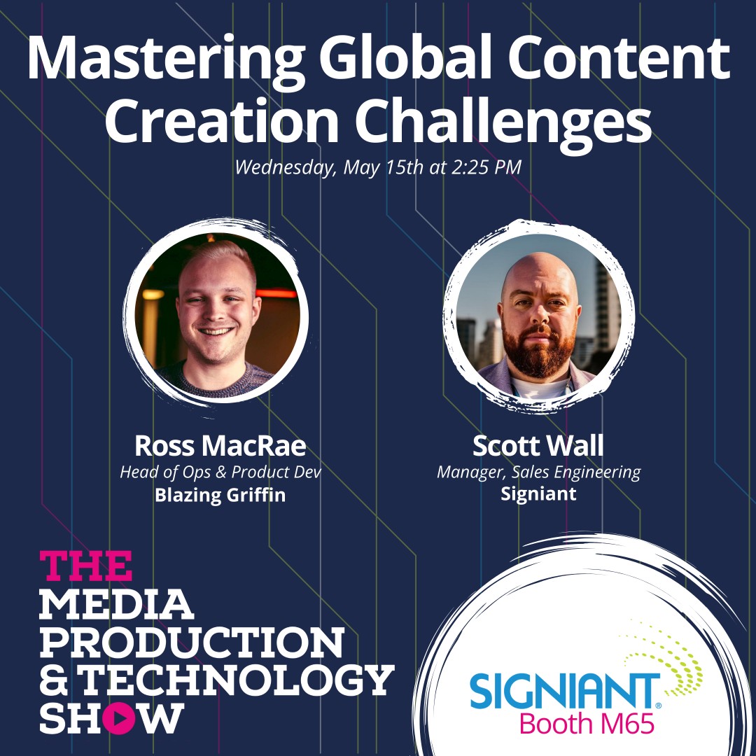 One week until MPTS 2024!

Join our session on Wednesday at 2:25pm with Ross MacRae from Blazing Griffin and Signiant's Scott Wall to discuss Mastering Global Content Creation Challenges!

Learn more » ow.ly/mCiR50RtV9J

#MediaProduction #MediaTech #MPTS2024