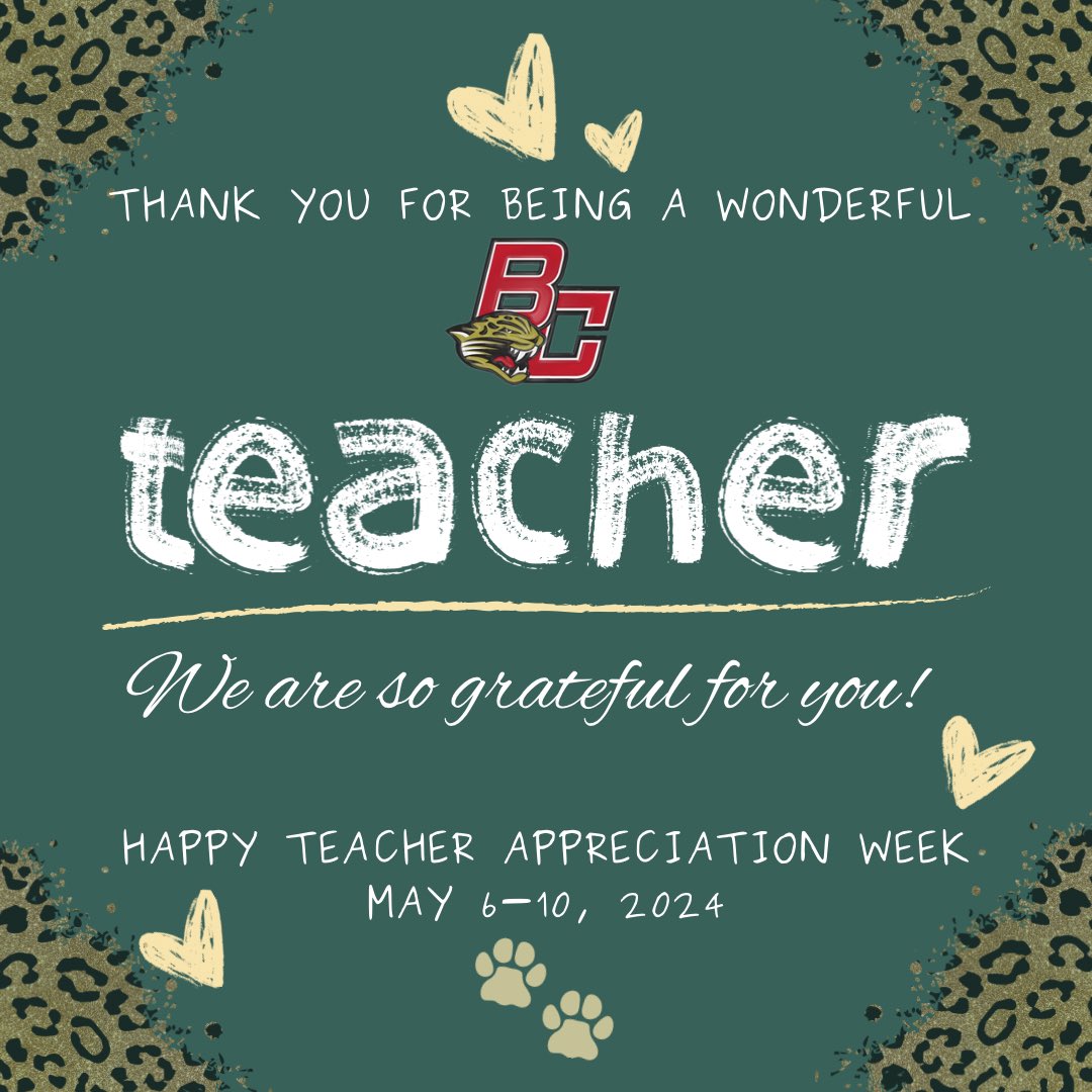 Happy Teacher and Staff Appreciation Week! We are so grateful for you! @DVUSD @BcJagNation