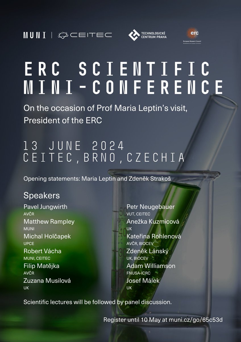 CEITEC (@ceitec_brno) on Twitter photo Prof. <a href="/mleptin/">Maria Leptin</a>, President of <a href="/ERC_Research/">European Research Council (ERC)</a>, is coming to Brno on 13 June to open a conference at <a href="/CEITEC_Brno/">CEITEC</a> <a href="/MasarykUni/">Masaryk University</a> and join a panel discussion on how we can close the gap in the success rate of Czech ERC grant candidates.
muni.cz/go/260796
<a href="/brnoregion/">brnoregion</a> Prof. <a href="/mleptin/">Maria Leptin</a>, President of <a href="/ERC_Research/">European Research Council (ERC)</a>, is coming to Brno on 13 June to open a conference at <a href="/CEITEC_Brno/">CEITEC</a> <a href="/MasarykUni/">Masaryk University</a> and join a panel discussion on how we can close the gap in the success rate of Czech ERC grant candidates.
muni.cz/go/260796
<a href="/brnoregion/">brnoregion</a>
