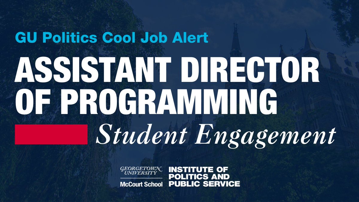 GU Politics cool job alert! If you are someone who… ⭐️Enjoys working with students ⭐️Is stellar at managing student opportunities and logistics ⭐️Has an interest in politics and government We’d love to hear from you! Click here to learn more and apply ➡️bit.ly/GUPoliticsADoP