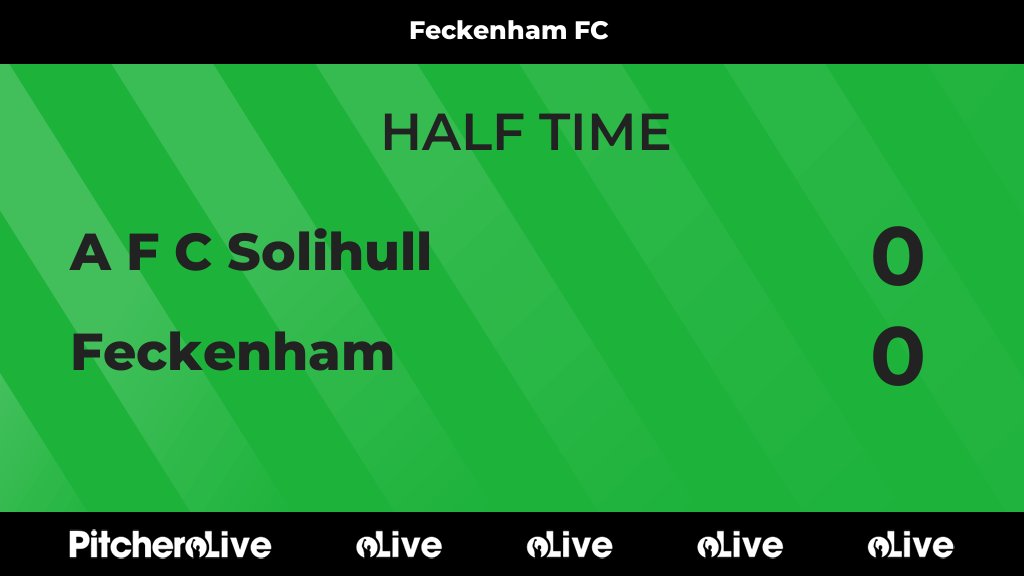 HALF TIME: A F C Solihull 0 - 0 Feckenham #AFCFEC #Pitchero pitchero.com/clubs/feckenha…
