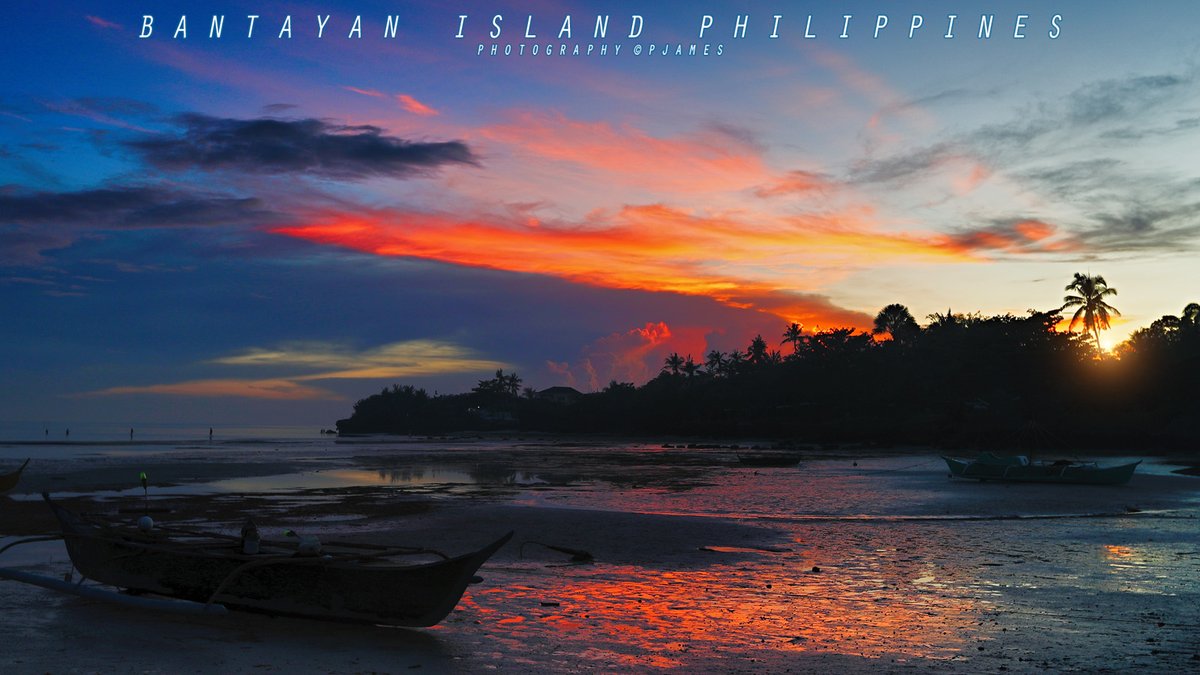 Island Life Sunset Therapy: Fire Orange & Red clouds against a blue sky, create a very peaceful #sunset - Bantayan Island Cebu, The Philippines. #ThePhotoHour #travelphotography #IslandLife #bantayanisland #bantayan #photography #StormHour #ShotOnCanon @TourismPHL #beachlife