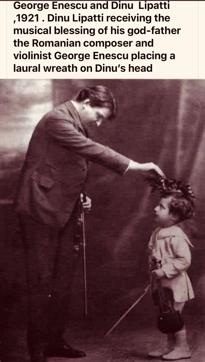 An amazing photo of the eminent Romanian composer and violinist George Enescu placing a wreath on toddler Dinu Lippati’s head. Lippati became a world renown pianist who tragically died at a very young age. #music #composers #violinists #pianist