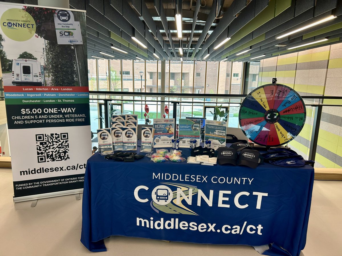 Middlesex County Connect is excited to be at Fanshawe College Main Campus in the L building for Orientation Week from 10 am - 2 pm. Swing by our table to discover the convenience of Middlesex County Connect bus service. Plus, score some awesome freebies while you are here.