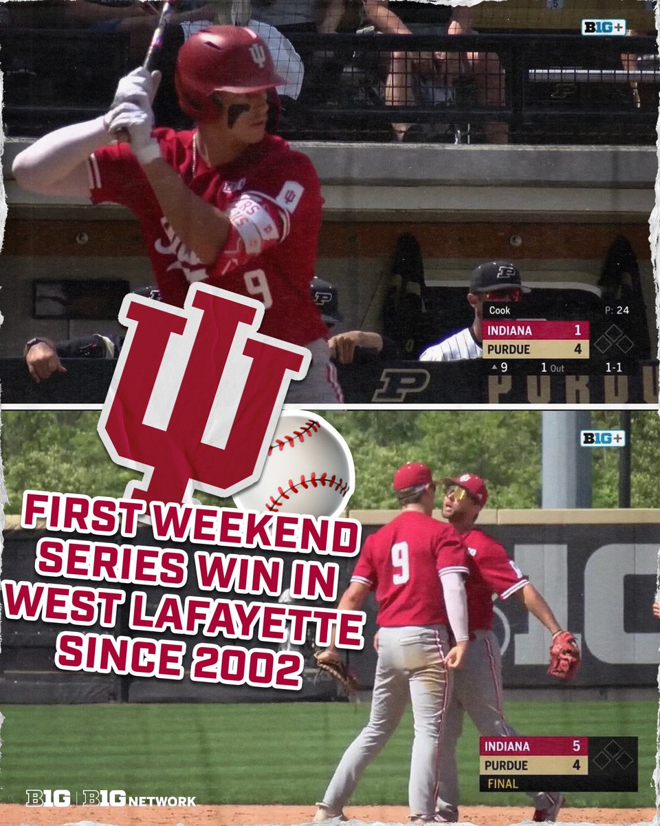 Indiana rallied late for a big series-clinching win at rival Purdue. 👀

#B1Gstats x #B1GBaseball