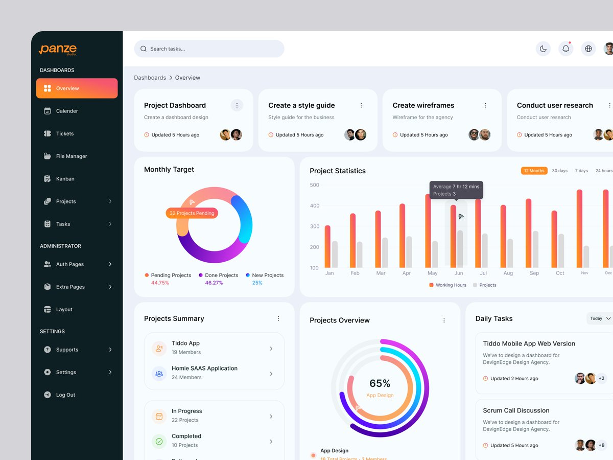 Task or Project Management SAAS Dashboard UI Design

Looking for a UX/UI Designer for your project?
Drop a line here: hello@mhmanik02.me

#splitbill #splitbillappui #splitbillappuidesign #ui #ux #uiux #figma #uidesign #uidesigner #dribbble #behance #devignedge #mhmanik02