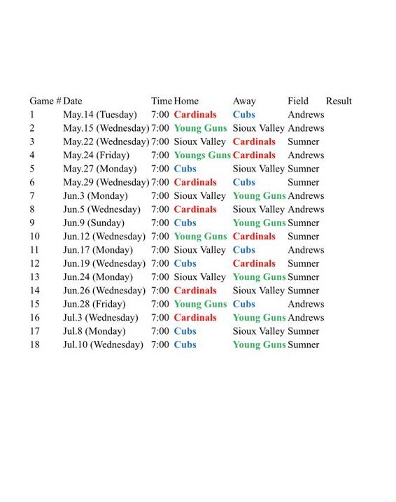 Here is the official schedule for the 2024 season! #bdnmb @baseballmbaaa